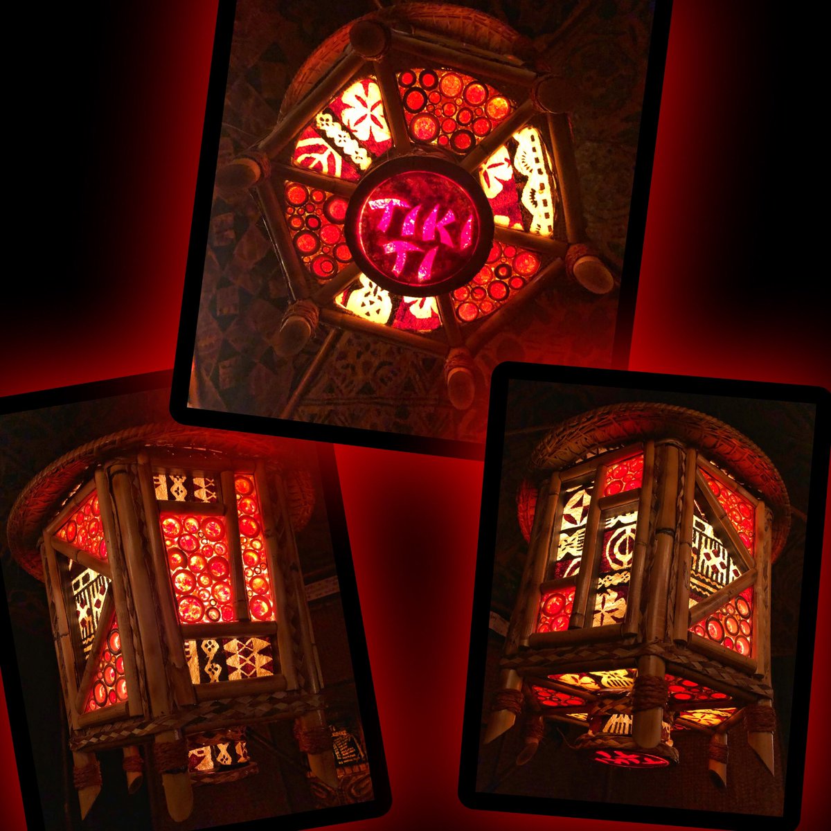 Tiki_Ti's tweet photo. Another work of art hanging here at the Tiki-Ti. Created by Anders Anderson @oceanicdesings #tiki #tikilamp #tikilamps #tikistyle #tikiculture #tikilife #bamboo #tikilights #tapacloth #club4427 https://t.co/u2HLc6RXbQ