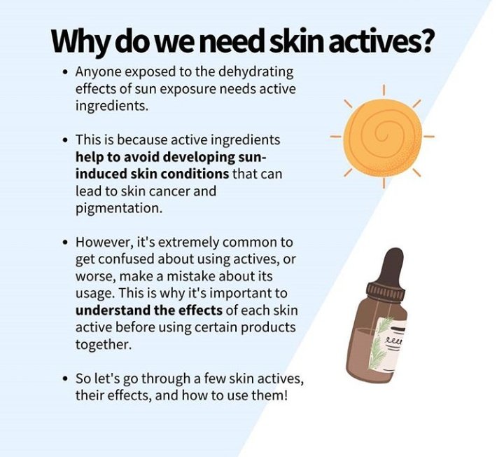 A thread of infographics on skin actives, why you need them and their effects on your skin.Please share with me your thoughts on them. Have you tried any? What effect did they bring to your skin?  #skinherballPlease Rt