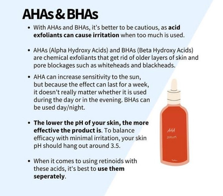 AHAs & BHAs : Effective chemical exfoliants that brings instant results.