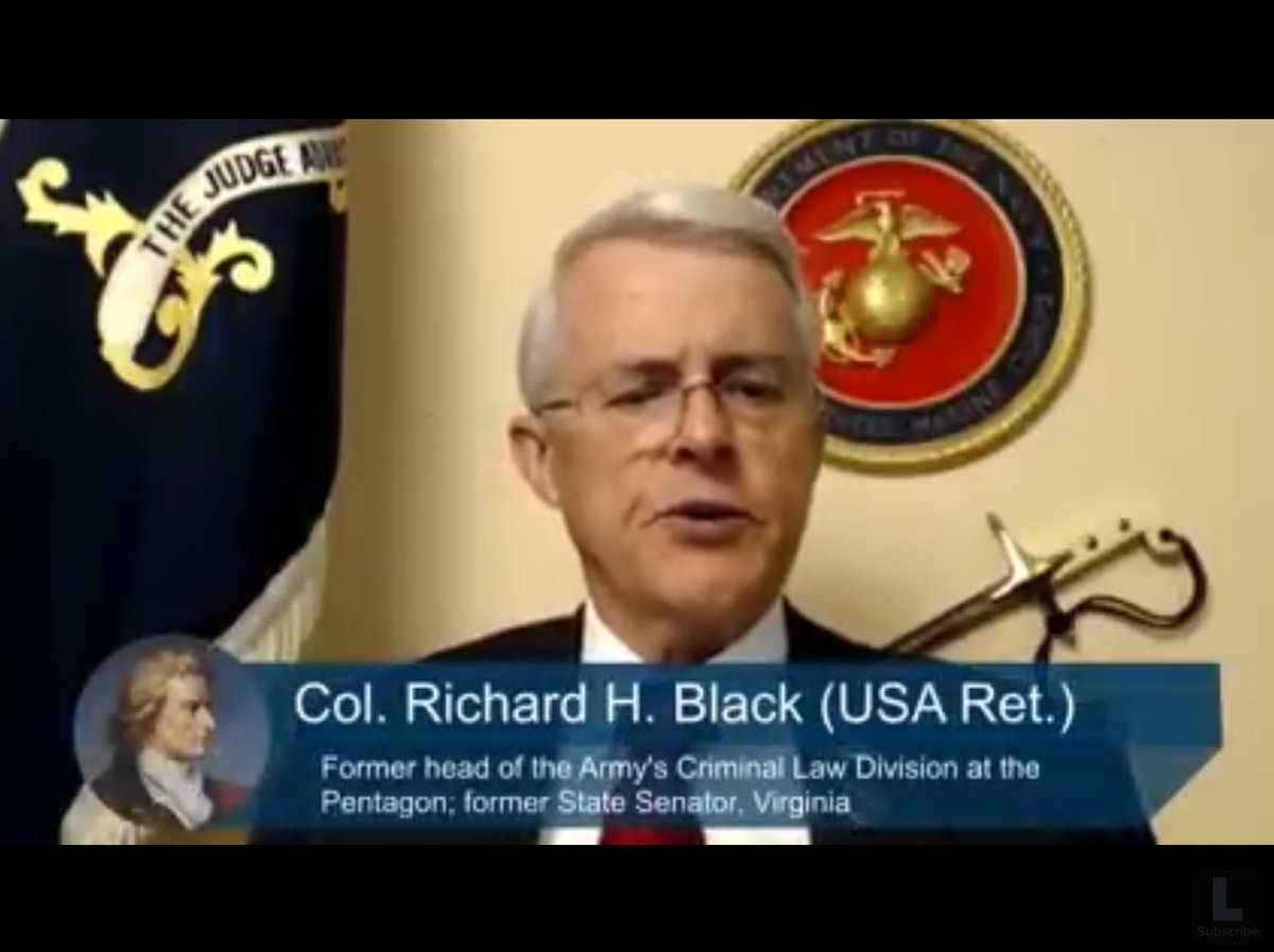 Col. Richard H. Black (USA Ret.) Warns of Clear & Present Dangerof Military Becoming Politicized & Need for  @DeptofDefense to Issue Assurance to American People that Our Nation Will Not Be Overthrown by a Military Cabal @POTUS 