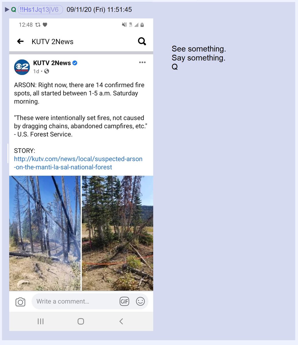 112) KUTV News reports that more than a dozen fires in the Manti-La Sal National Forest were started intentionally.