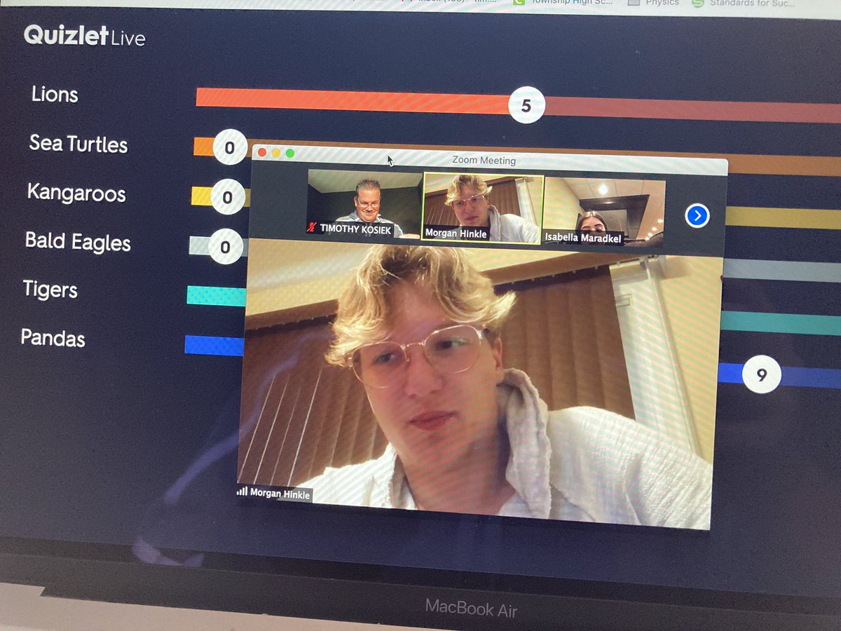 KozKnowz's tweet photo. I had SO much fun in College Intro to Ed as students used @quizlet live in breakout rooms to review philosophers followed by competing in a @gimkit game created and led by one of our students. We discussed the material and the instructional methods used. Great day! #214EdPrep https://t.co/yOXkdEGADD