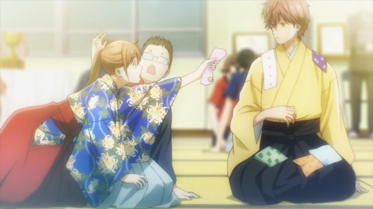 We watch as he forces himself to help Chihaya establish the karuta club, practice with her every day, and even become President of the club simply in order to support her not once looking for recognition, but simply because he can't help himself.