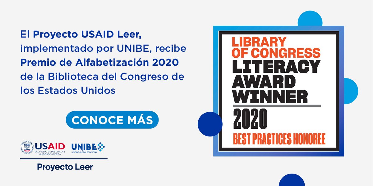 unibeenlinea's tweet photo. 🏆 Este reconocimiento se otorga como distinción a organizaciones cuyos proyectos educativos son valorados como mejores prácticas en la promoción de la alfabetización 📚.
CONOCE MÁS: https://t.co/Li9BIrQJHD
#USAIDLeer #UNIBE https://t.co/BudOwfD4wz