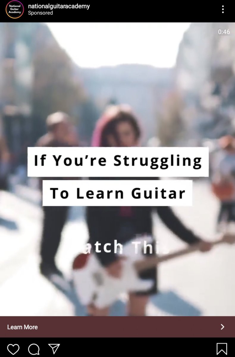 kizzay's tweet photo. Bumped my guitar so that it made some discordant noise, then I got this ad on Instagram 😤 https://t.co/urSHDVkK1i