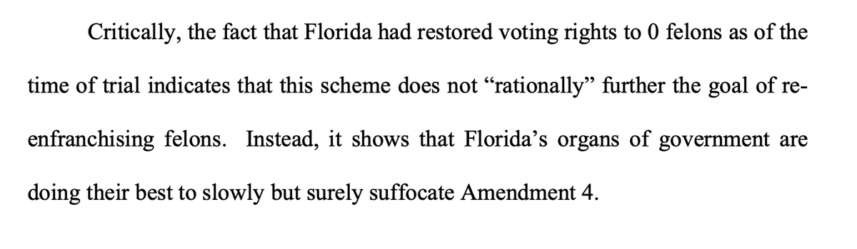 Even if one assumes that rational basis review is the appropriate standard, Florida's argument fail. Not only is there no relationship between the arbitrary requirements and any legitimate objective, the requirements are being used to DEFEAT the purpose of the amendment: