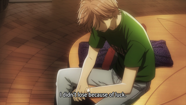 He quite literally can only reach the top in love, in karuta, and in himself through brutal hard work and endurance. Enduring Chihaya's selfishness. Enduring the many losses on the road to Class A and to becoming Master. Enduring still appeasing his family in academics.