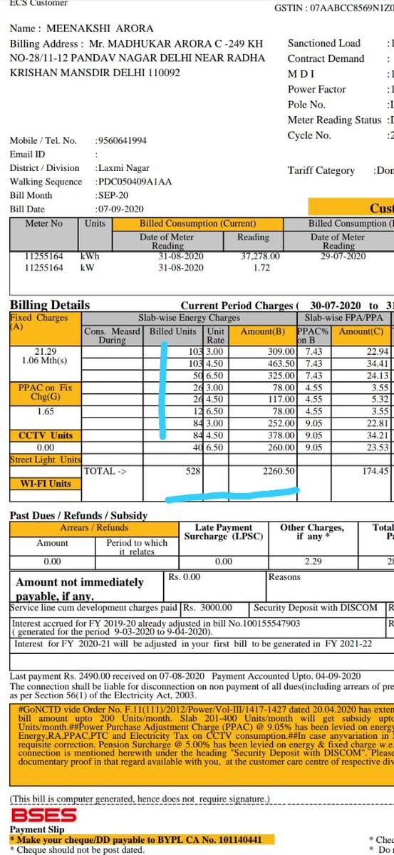 BSES Delhi on Twitter "As you have consumed 528 units in 33 days so