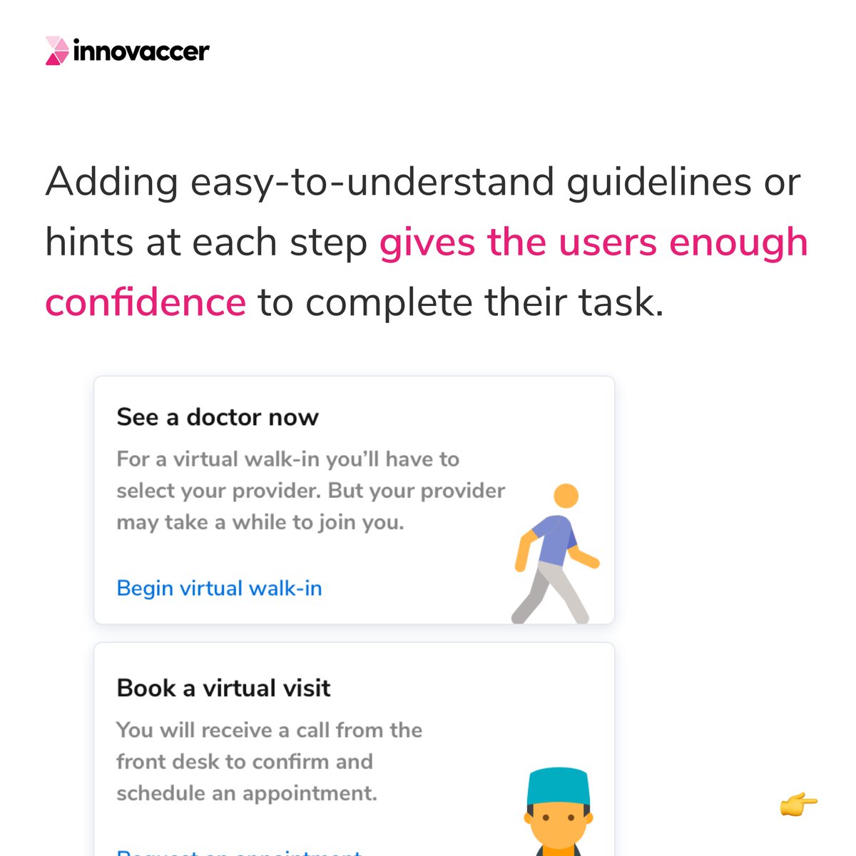 innovaccerdsgn's tweet photo. A friendly tone delivers, the feeling of trust &amp; reliability.
Become your users' friend, make their journey delightful, strike a balance between friendliness and trust, to create magic.

#design #designtwitter #DesignInspiration #uxdesign https://t.co/aeyKJ8eEyY