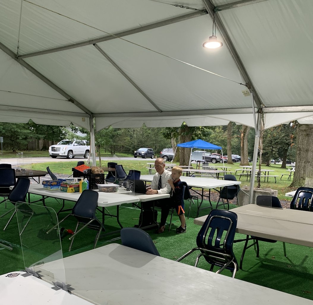 DEVONPREP's tweet image. Amongst all of the planning, preparing, and commitment to making sure Devon Prep stays safe, Director of Student Affairs, Mark Aquilante '94, and his son spent some quality time together before the school day started! #devonprep #openingtostayopen