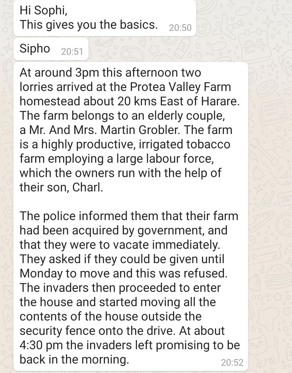 Siphosami Malunga on Twitter: "This is untrue. It's actually an invasion of a highly productive farm. Is the govt still conducting or condoning farm invasions? Who wants to seize the Grobler's farm?