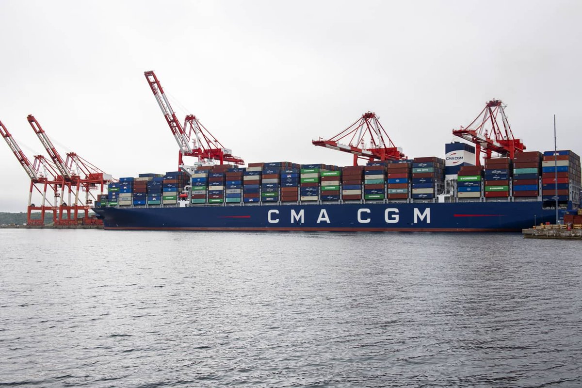 Yesterday the @portofhalifax and <a href="/HalifaxPilots/">Halifax Pilots</a> received the largest container vessel EVER to call a 🇨🇦Port,AND the North American East Coast! We're proud to be the first to board and last to depart in welcoming the <a href="/cmacgm/">CMA CGM Group</a> BRAZIL. 366m x 51m x 15072 TEU #shipsaremoving #Halifax