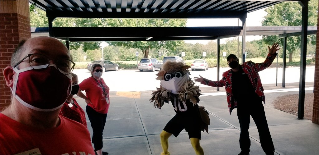 Look who flew by our school today! Mrs. Parker was given a gift to support her classroom. Thanks to <a href="/FreddieFalcon/">Freddie Falcon</a> and <a href="/AtlantaFalcons/">Atlanta Falcons</a> for ending our week in a great way :) #RiseUpATL #BetterTogether