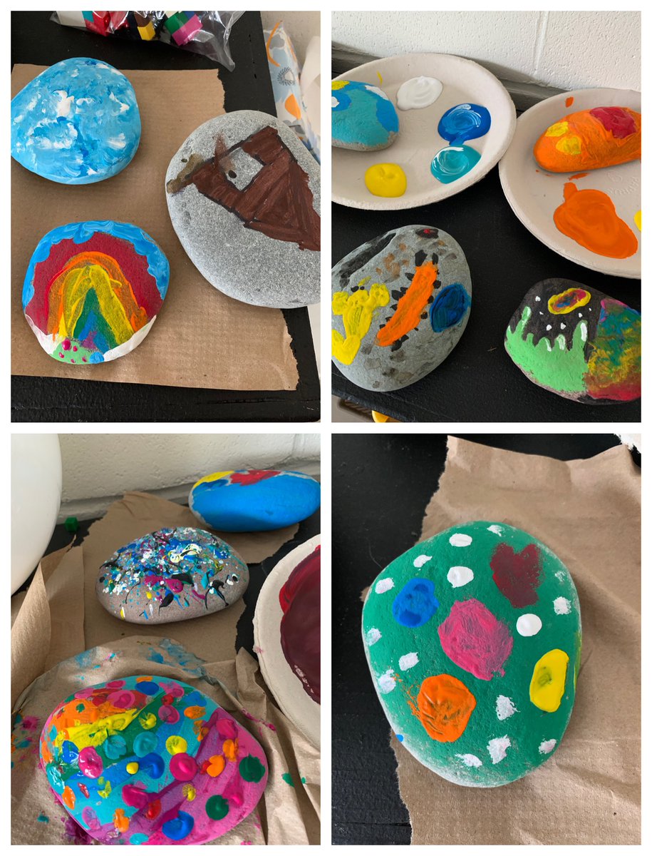 kaitsmallwood's tweet photo. What better way to end a Friday than by painting rocks? 🎨🖌 #FirstWeekComplete #ArtRocks @AMTBSchool @HRCE_NS https://t.co/KrVzjU8kFy
