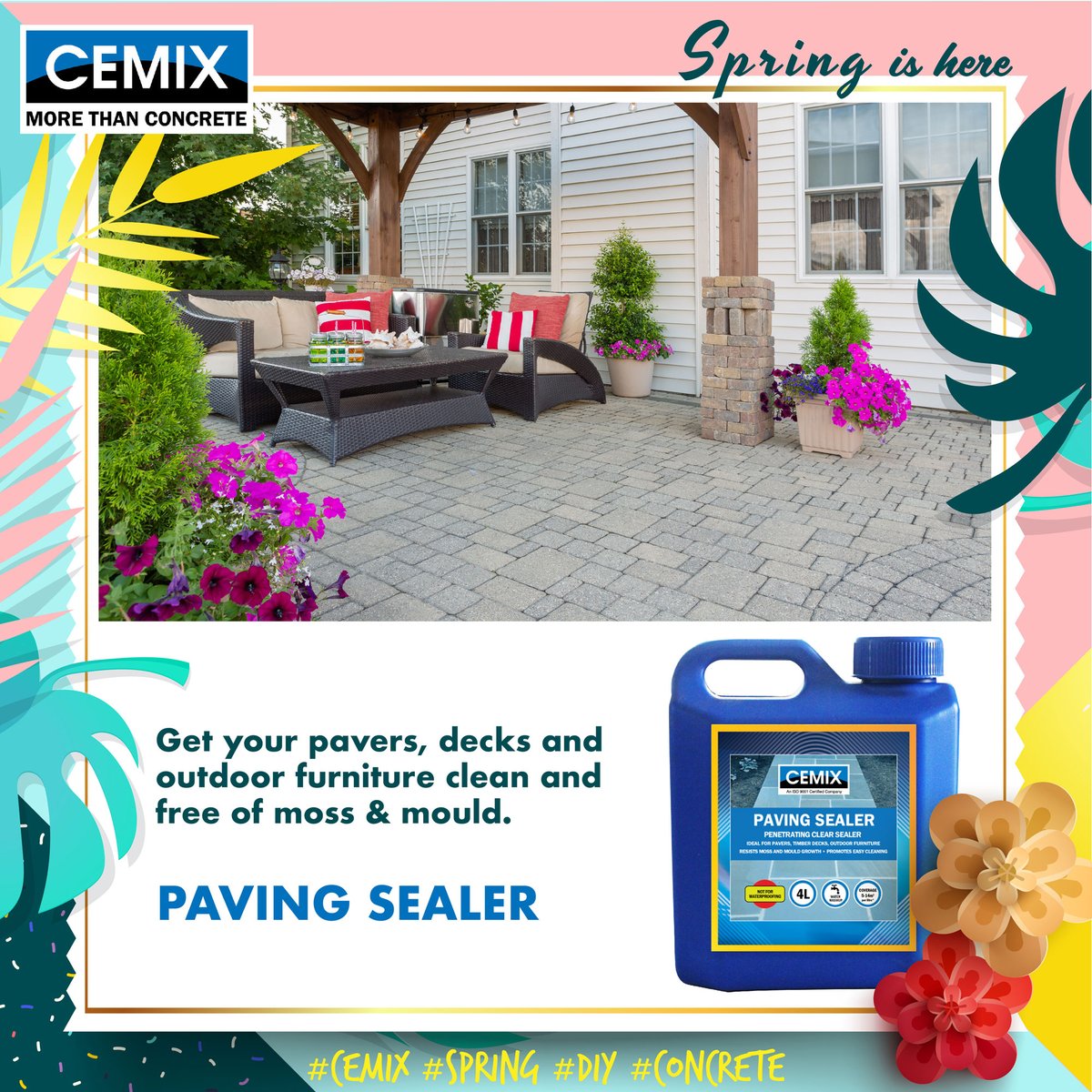 CemixNZ's tweet photo. Getting  ready to clean your pavers this weekend? Don't forget to get the Cemix Paving Sealer to use after cleaning and give your patway a new look!
https://t.co/GOAcNwzyBb
Available at Bunnings Warehouse New Zealand 
#Springishere #springcleaning #pathways #sealers #Bunnings https://t.co/gKENBP3Z88