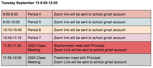 Millis High Orientation Monday!  Virtual Homeroom at 9:00 on Monday.  Students should check their school email before Monday for links to homeroom and classes.