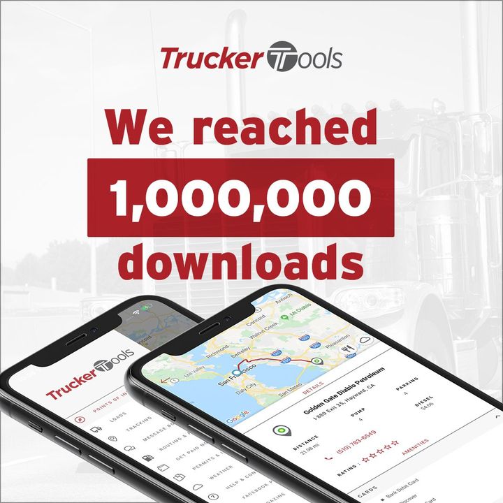 trucker_tools's tweet image. Big news from Trucker Tools HQ on this Friday afternoon: our free driver app has now been downloaded more than one million times! Our thanks to every driver who has taken the time to download &amp;amp; to the #TruckerTools team for all the hard work in bringing it to life! #Trucking
