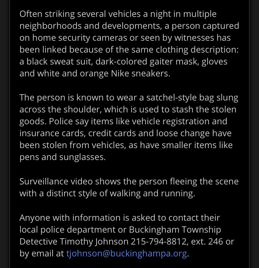 KeeleyFox29's tweet photo. Breaking:   SAME Guy has broken into ONE THOUSAND VEHICLES IN JUST THE PAST YEAR Bucks County District Attorney says.    Many were left unlocked making it too easy for him to do it so much.  1/2 @ChiefChachi_YPD @FOX29philly https://t.co/k8jM9yTews