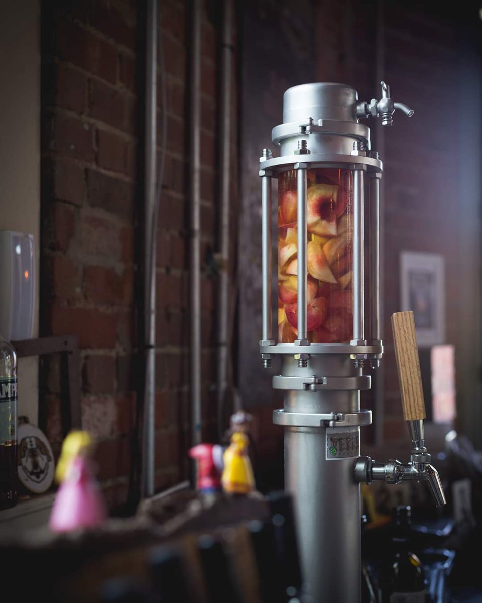 Imposter IPA is ready to go!  The #infusiontower has our Sun Eyes Lager infusing with white peaches and dinosaur egg pluots!  Cheers!