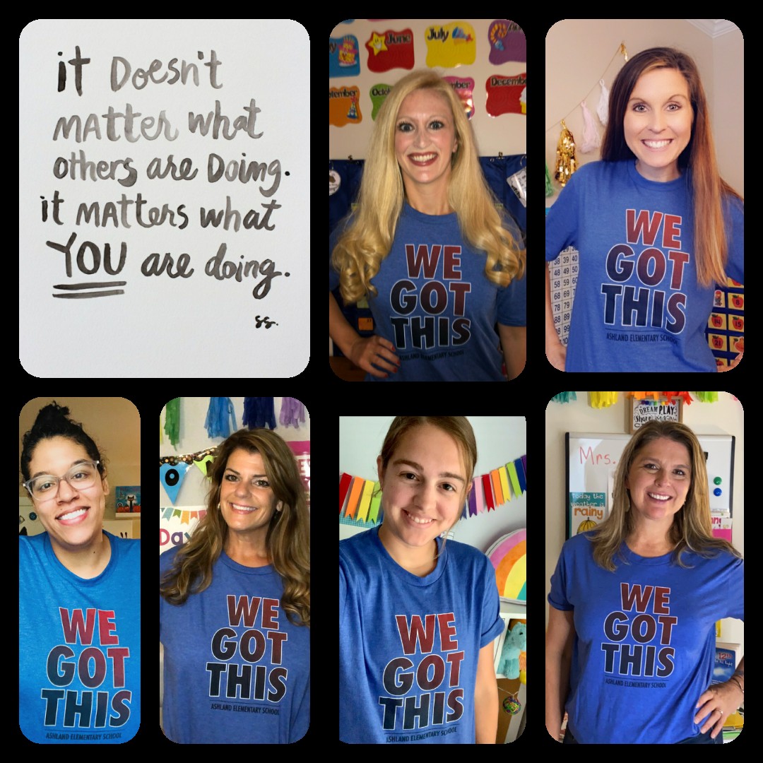 MrsKadlick's tweet photo. 1st week of virtual learning was a success! Thank you to all of our students and parents for your hard work this week. And thank you to @_AndyJacks for the awesome new shirts! Can't wait for week 2😉 Just remember, we got this! 🦅❤

#ashlandsoar #welovebeingfirst #wegotthis https://t.co/vzLvXJnbWo