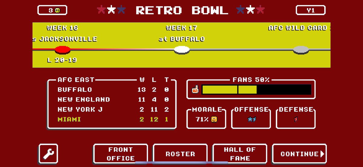 RblAndrew's tweet photo. Retweet if you think RetroBowl should have an extreme mode!!!!Every team you play against is maxed out. Weather always on, FA don’t go over 2 or 3 * same goes with drafting @retro_bowl https://t.co/Lr1lgWYXMq