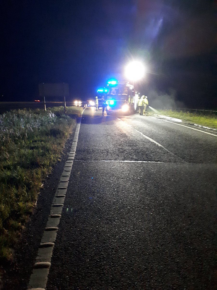 NSRAPT's tweet photo. We are currently on scene with @SuffolkFire dealing with a vehicle fire. #A14 #westbound #westley Off Slip is currently closed until recovery is completed #PC1807 https://t.co/6xwGYwNDte