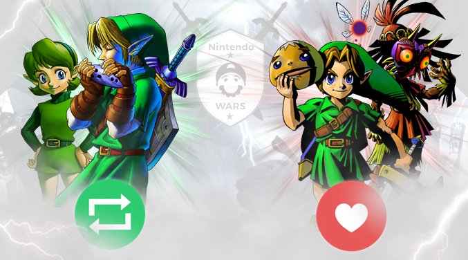 Nintendo Wars@Twitter: Tramas de The Legend of Zelda: Ronda 3: Enfrentamiento 1: Asalto 1:

➡ RT = Voto para Ocarina of Time
➡ MG = Voto para Majora's Mask

¡Que comience la batalla! - nintenderos.com/2020/09/tercer…