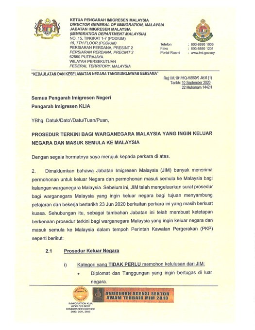 Immigration Dept Explains Procedure For Malaysians To Enter Exit The Country Finally Trp