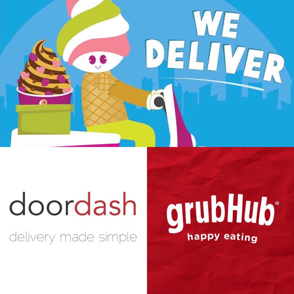 CP_Menchies's tweet photo. We deliver! Check out our specials on DoorDash and GrubHub, including $5 off for first time deliveries! 😋🍦🚗 #doordash #grubhub #canyonparkmenchies #bothellcommunity #thrasherscorner https://t.co/9LDiuumqV9