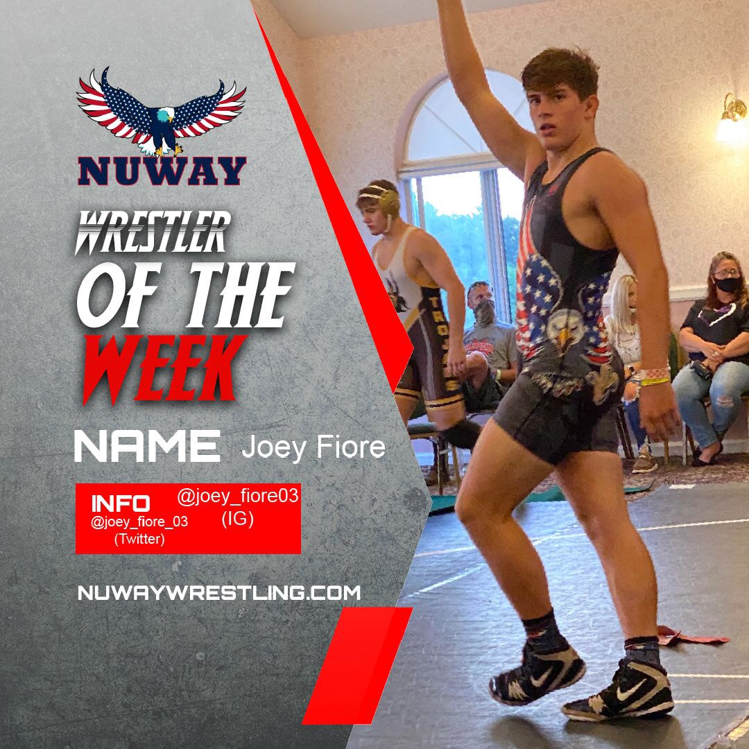 WRESTLENUWAY's tweet photo. Big congrats to this week's #WrestlerOfTheWeek @joey_fiore_03 !! He has won a FREE NUWAY tournament entry, might we suggest using it at the Grappler Fall Classic coming up on October 3-4 in Myrtle Beach? More info at link in BIO. https://t.co/cNVSxj0Ee4