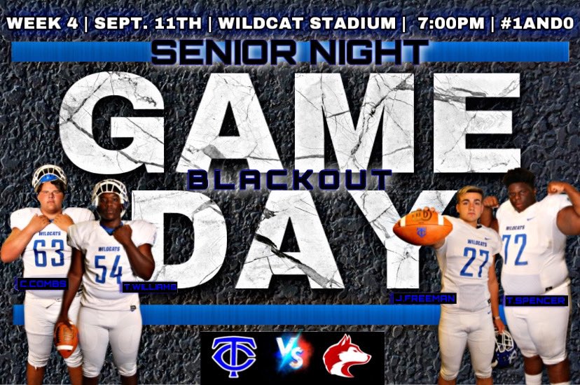 tcountyfootball's tweet photo. π¨π¨π¨π¨GAMEDAY!!!π¨π¨π¨π¨
Come out and support your Wildcats and our Seniors as we host Hewitt Trussville HS.
@tcountyfootball vs. @HuskyFast
π 9/11/20
πWildcat Stadium, Northport AL
β° 7:00pm
#SENIORNIGHT
#BlackOut
#BEATHewitt
#1and0 https://t.co/e2qxdtT3sp