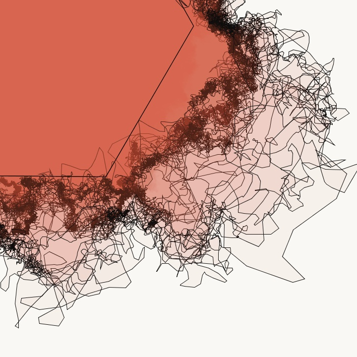 Here’s a good look at my watercolor algorithm. The black outlines wouldn’t normally be there, but they make the layers easier to visualize. To understand how it works, visit my website and read (or watch my presentation) under the “essays” tab.