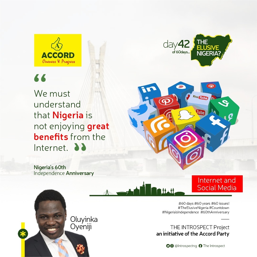 OluOfLagos23's tweet photo. We must understand that Nigeria is not enjoying great benefits from the #Internet.
#TheElusiveNigeria
#60years
#60days
#60issues
#Nigeria π³π¬
#TheCountdown https://t.co/Jz1EelHob3