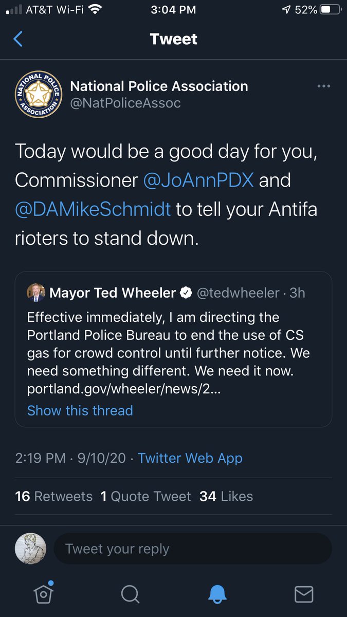 mattmcnallypdx's tweet image. Yesterday the National Police Association tweeted this. They later deleted it &amp;amp; blocked me on twitter. They helped peddle the conspiracy theory about “antifa” starting the wild fires. Now our office is getting death threats. Thanks National Police Association!