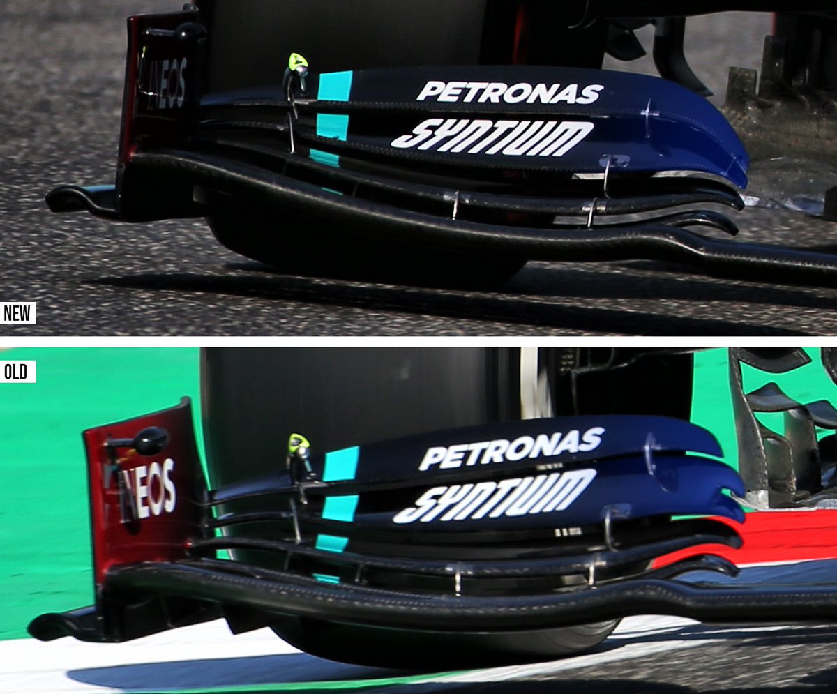 Un pacchetto di aggiornamenti davvero importante per Racing Point, che contestualmente ha modificato anche i brake duct anteriori e i deflettori della pance. Renault ha modificato bargeboard e deflettori, mentre Mercedes ha provato in mattinata un'ala anteriore rivista  #TuscanGP