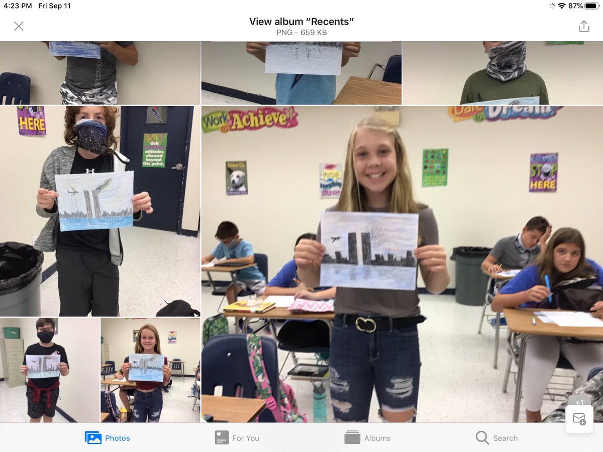 RowenaBalint's tweet photo. IMS Chargers remember September 11th. Whether they are Virtual or Brick and Mortar, our students honor all who lost their lives on 9/11. #GoChargers https://t.co/7Q5GPFabdB