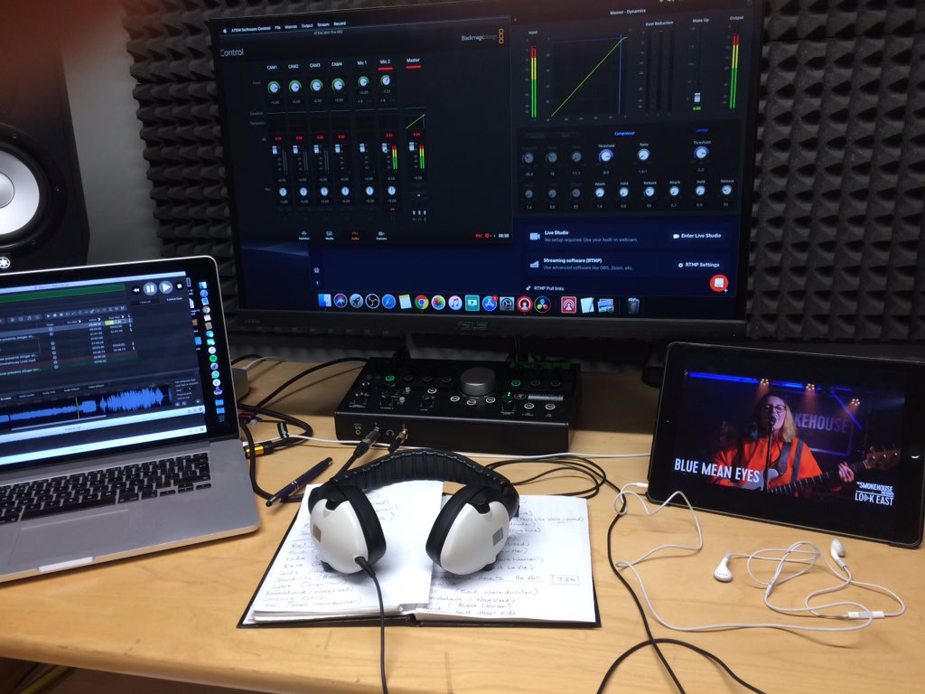 Live Production from <a href="/TheSmokehouseUK/">thesmokehouseuk</a> with headliners <a href="/bluemeaneyes/">Blue Mean Eyes</a> You can never have too many screens. #studiolife #livemusic