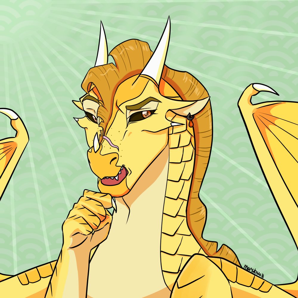 marslowellart's tweet photo. qibli big brain for #wofcharaweek 
[#WingsofFire] https://t.co/siQYLMMEGQ