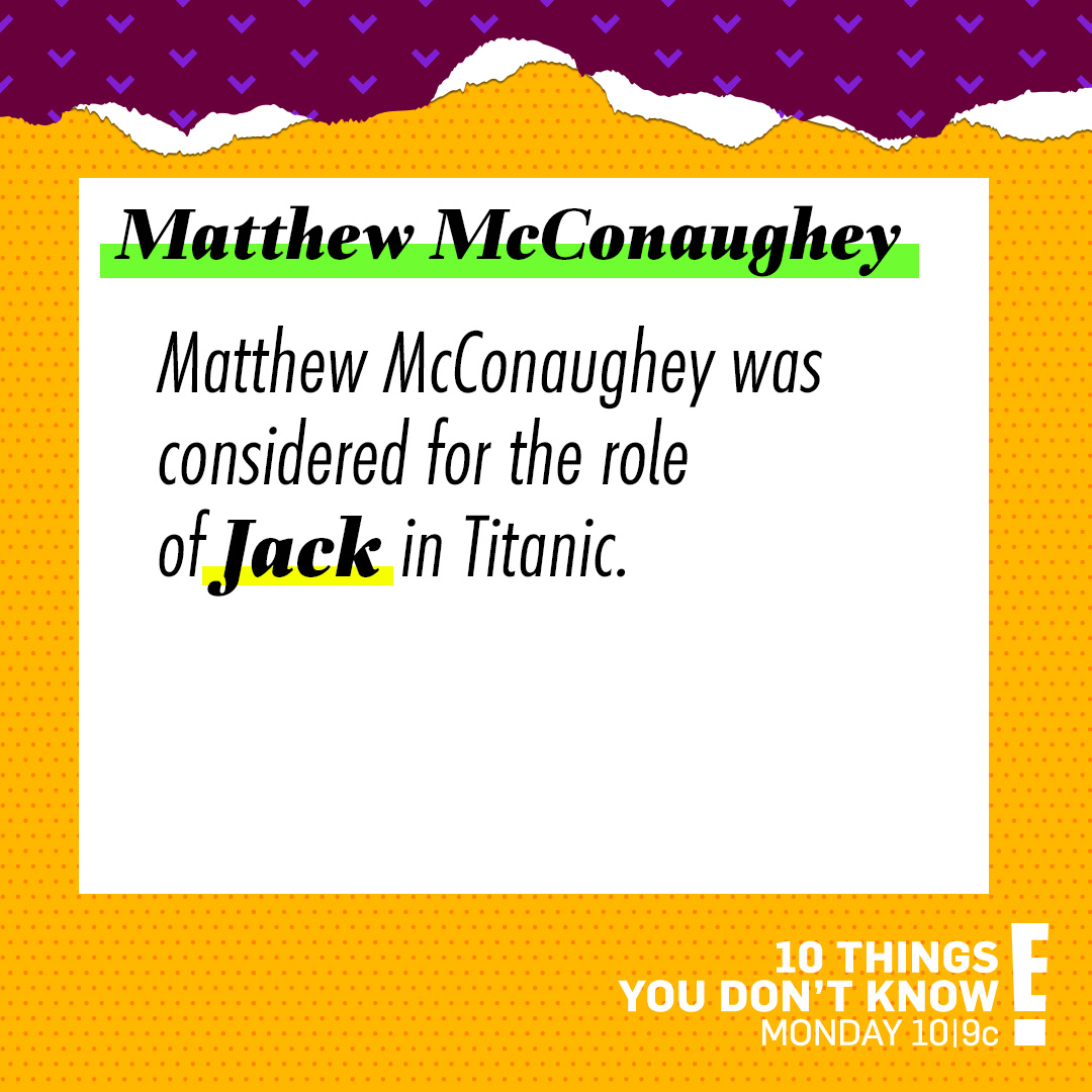 eentertainment's tweet photo. Alright, alright, alright. 👏 #10ThingsYouDontKnow about Matthew McConaughey tomorrow at 10/9c! https://t.co/jZrdVPnyiS