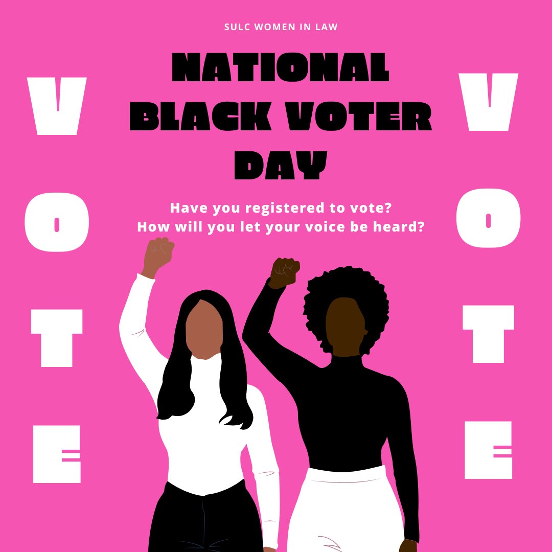 sulcwomeninlaw's tweet photo. How will you let your voice be heard??
Today is #BlackVoterDay !!
🌸🌸With that in mind, please have a plan of action for you and your loved ones for November 3rd!! 🌸🌸
#WILVotes #SULCVotes #WomenVoting #WomenVote #BlackWomenVote #PowerToThePeople #PowerToThePolls https://t.co/ErsOStpnxv