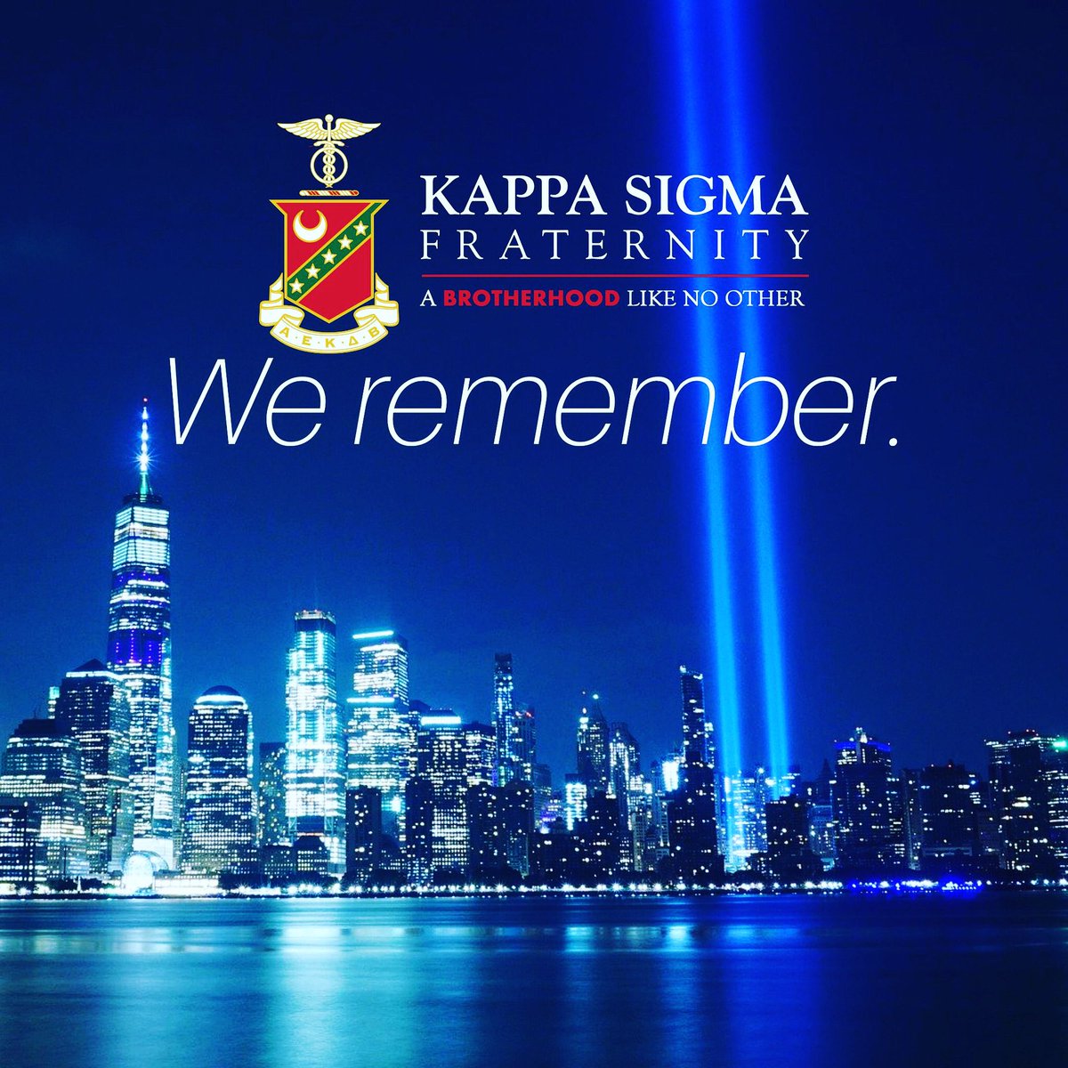 Today we reflect on the events and lives lost on September 11, 2001. #kappasigmacares #neverforget