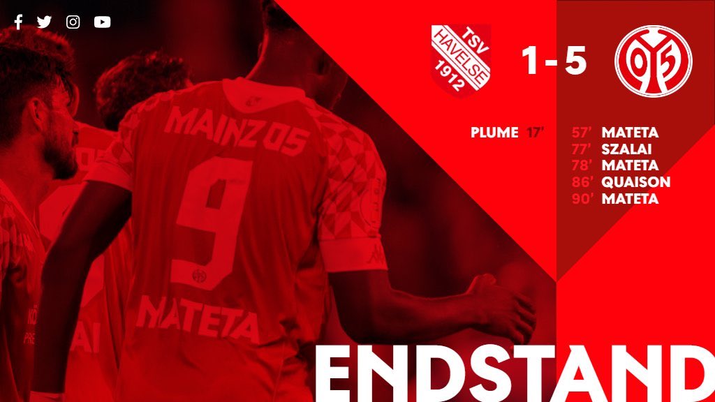 Bundes_FR's tweet photo. ▫️Mayence s’impose contre une D4 !

▫️Après un match de folie, le Hertha est éliminé dès le 1er tour...

Félicitations à @EintrachtBSNews 👏

#EBSBSC | #HAVM05 | #DFBPokal https://t.co/tYT658VzeN