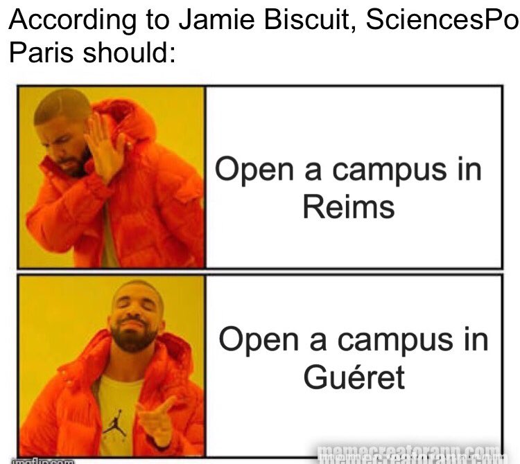 WSF20_France's tweet photo. Suite à cette magnifique idée, notre gouvernement va lancer des négociations avec SciencesPo Paris pour ouvrir un nouveau campus dans la magnifique et attirante ville de Guéret ! https://t.co/pw5G7gOTkC