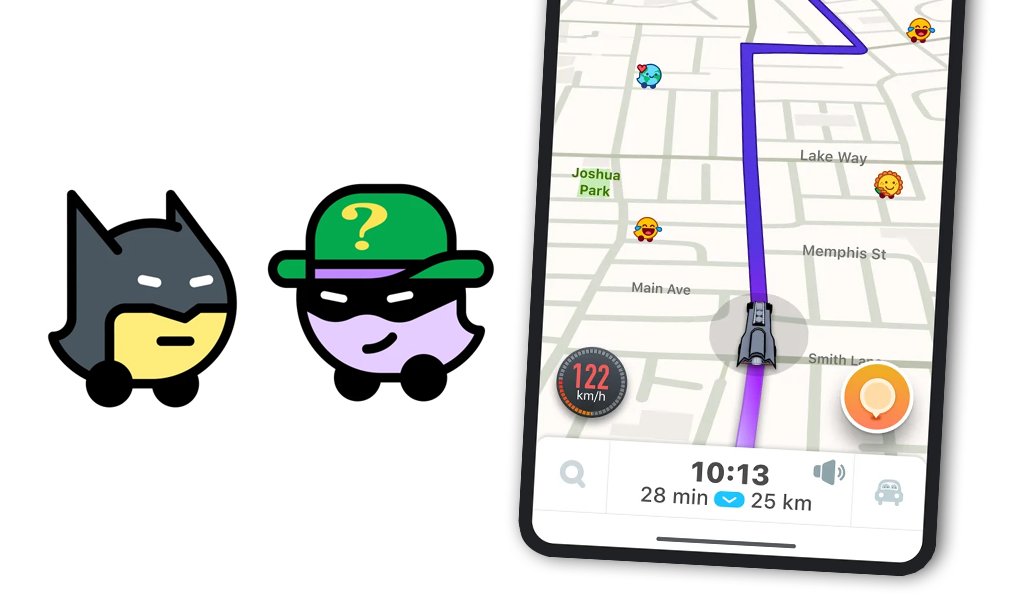 Historiteca's tweet photo. Para quienes tengan @waze, ya están habilitadas para #chile las opciones por el #batmanday2020, donde podrán cambiar sus iconos, el automóvil que se ve en el mapa y la voz de quien te va guiando ;)

#Batman #Batmanday #superheroes #dc #dccomics #comics #dcchile #dcuniverse https://t.co/F6fIhBpbJO