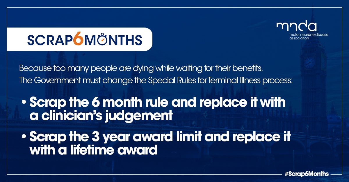 MNDoddie5's tweet photo. It’s 14 months since the UK Govt promised to review how the benefits system supports people who are terminally ill. @JustinTomlinson you need to publish the findings!  I’m lucky, I’m still here, but 2,500 people with #MND have since died. We need⬇️  #ImStillWaiting #Scrap6months https://t.co/4crlyywXpx