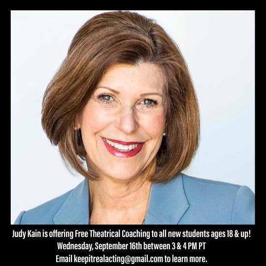 KeepItRealActin's tweet photo. Judy Kain is looking forward to meeting new friends in her September 16th FREE COACHING SESSION! Email Keepitrealacting@Gmail.com to RSVP!
https://t.co/O0JhFbuUvD
#actingstudio #actingclass #actorslife #actresslife #acting #actors #actorlife #actingadvice #KIRAClass https://t.co/5r3OnXFxs4