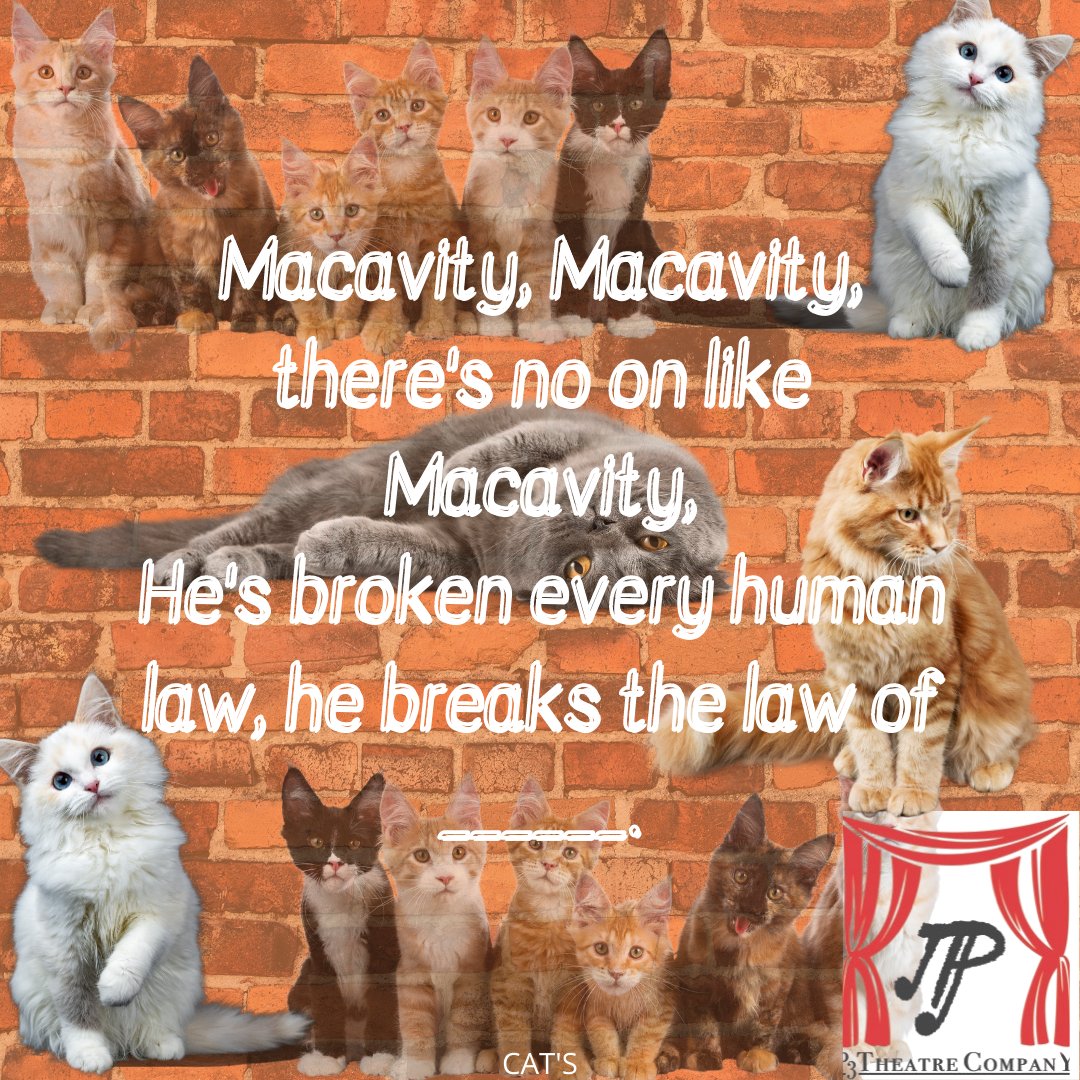 p3theatreco's tweet photo. P3Theatre F.I.B.s
How would you fill in the blanks?
#p3theatrecompany #rhsaparts #theatre #quotes #inspiration #p3theatrechatwithjon #p3educates #cats #tseliot #macavity #andrewlloydwebber #jeliclecata #feline #broadway #musicaltheater #theatrelove
https://t.co/hFK3nUyzuk https://t.co/9oCJCzzu0Y