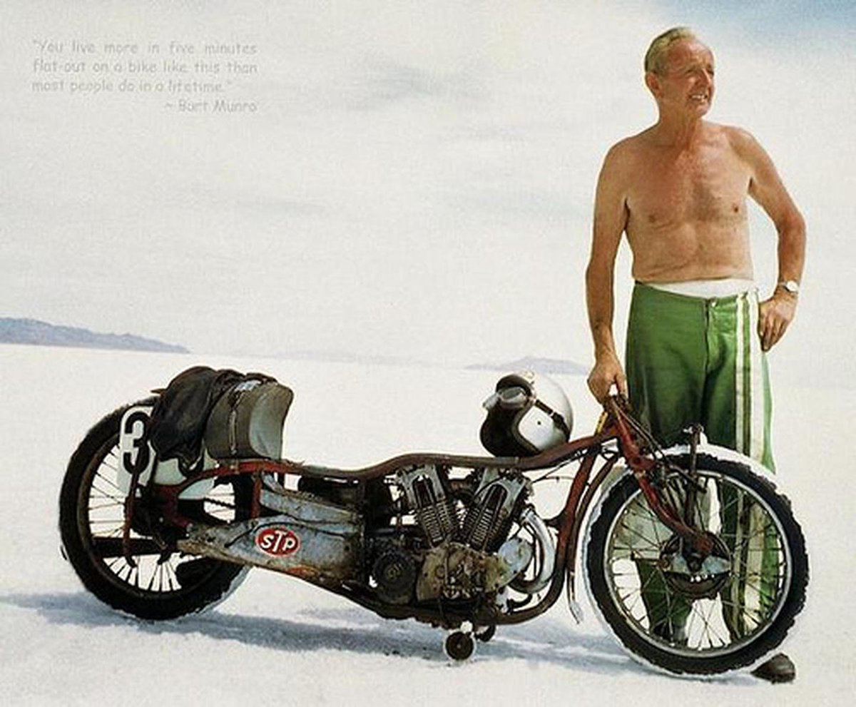 danridesmoto's tweet photo. "You live more in five minutes going flat out on a bike like this than most people do in a lifetime"
- Burt Munro #belikeburt https://t.co/X68KxqqLtW