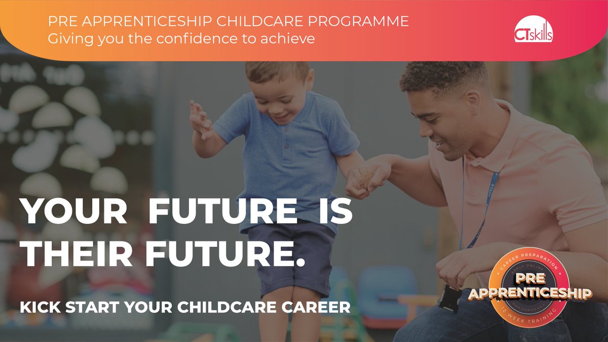 CTSkills's tweet image. Do you have a natural ability with children but lack the practical knowledge to start a career in Childcare? 

Pre Apprenticeship Programmes offer an effective way of quickly gaining the skills &amp;amp; experience needed to secure an entry role with confidence. 

ctskills.co.uk/pre-apprentice…