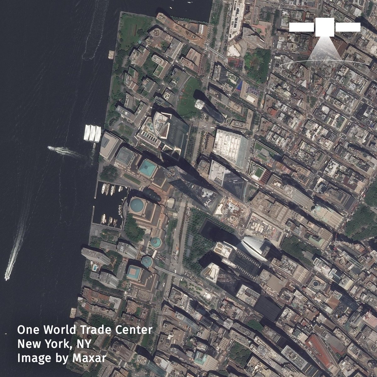 SpyMeSat's tweet photo. At 1776ft the One World Trade Center is the tallest building in the Western Hemisphere.  As we look back on the events of 9/11, we remember the bravery, courage, humanity shown that day and the many to follow. We remember these lost and those whose lives have been forever changed https://t.co/u5VpfEZDvE
